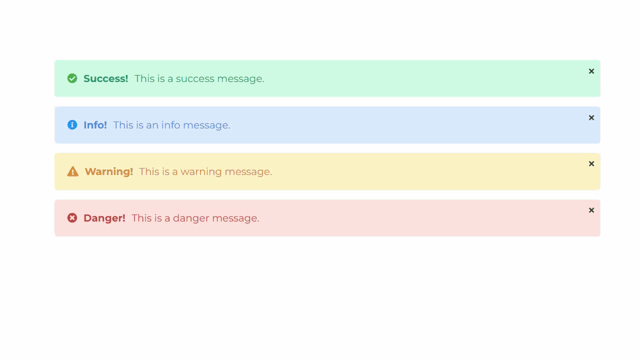Responsive CSS Messages Alert